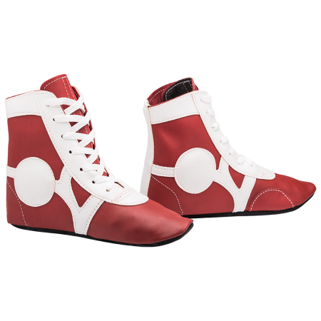Купить Обувь для самбо SM-0102, кожа, красный Rusco в Армавире 