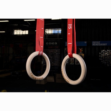 Купить Кольца гимнастические 32 мм красные стропы в Армавире 