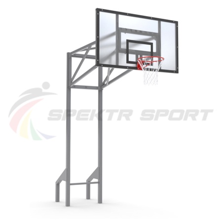 Купить Стойка баскетбольная уличная усиленная со щитом из оргстекла, кольцом и сеткой SP D 413 в Армавире 