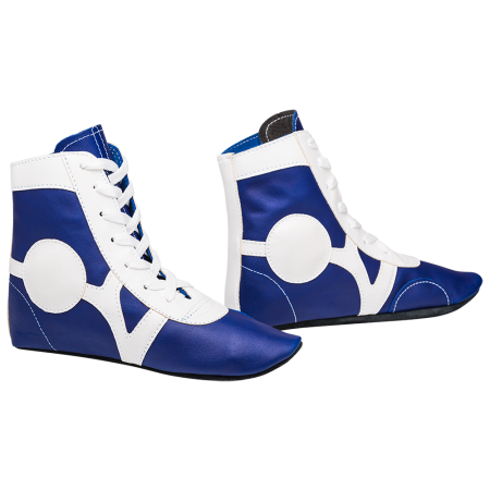 Купить Обувь для самбо SM-0102, кожа, синий Rusco в Армавире 