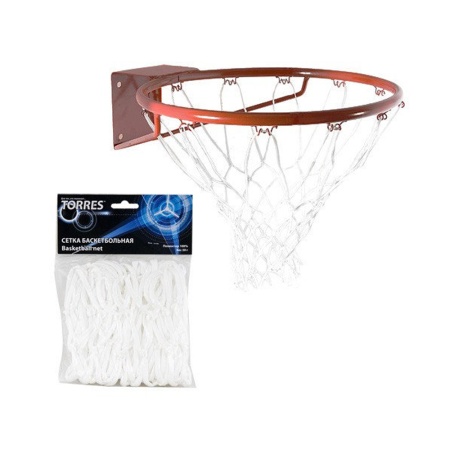 Купить Сетка баскетбольная Torres, нить 4 мм, белая в Армавире 