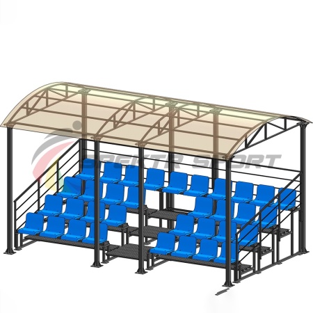 Купить Трибуна для зрителей 4 ряда на 34 места с навесом и перилами в Армавире 