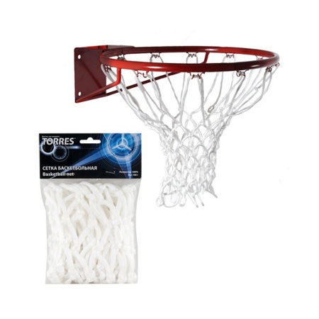 Купить Сетка баскетбольная Torres, нить 6 мм, белая в Армавире 