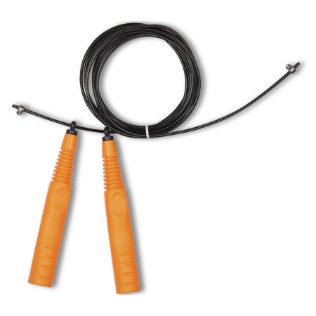 Купить Скакалка высокооборотная Кроссфит стальной шнур в оплетке 2.9 м чёрно-оранжевая в Армавире 
